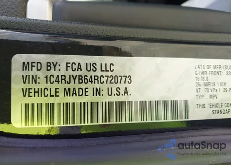 2024 Jeep Grand Cherokee 4Xe из США, поврежденный, VIN 1C4RJYB64RC720773